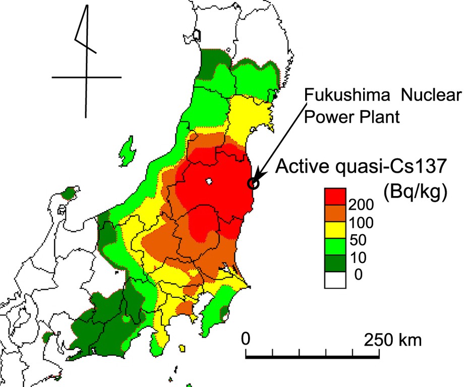 Isogram map of cesium contamination may-sept 2011