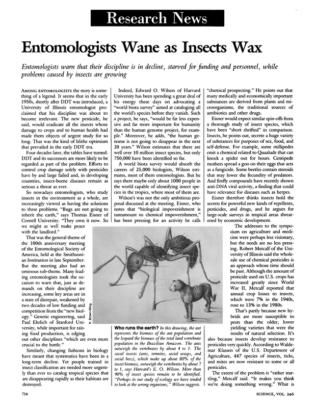 articolo sugli entomologi